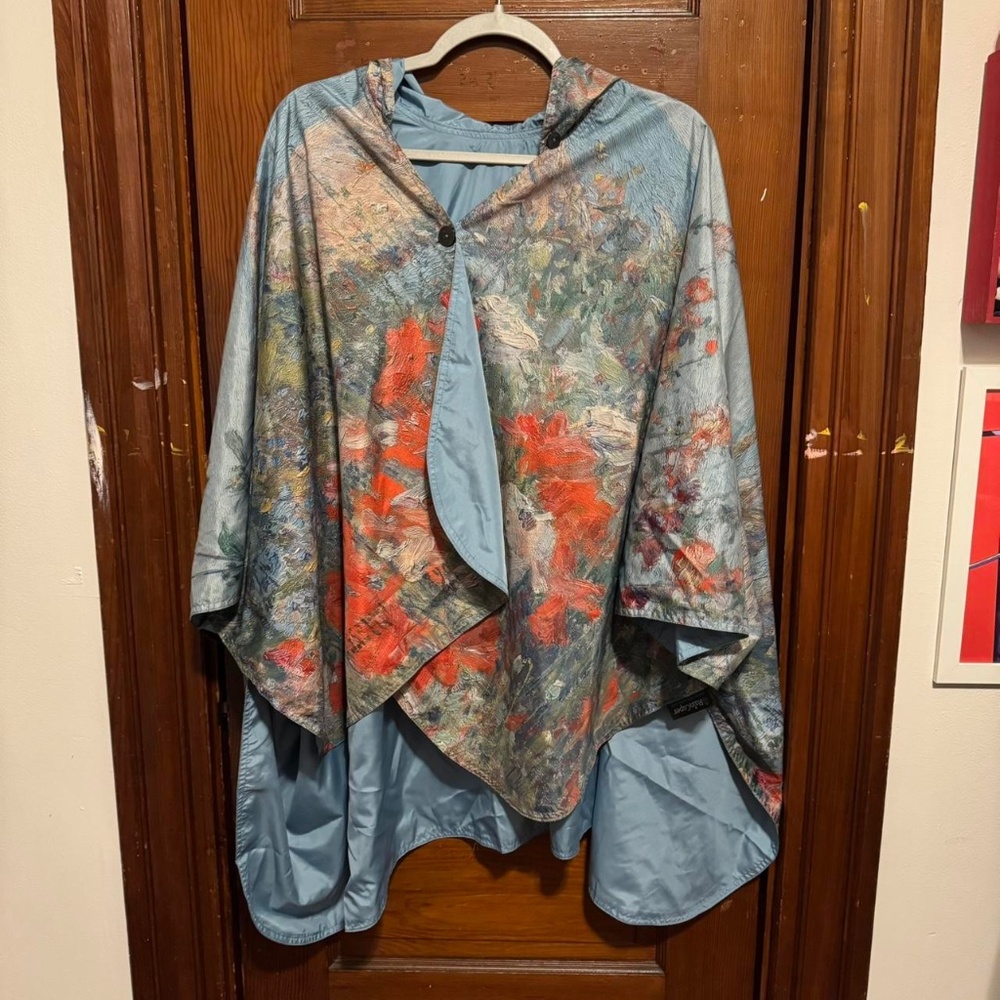 Raincaper Hassam "Celia's Garden" reversible rain cape poncho with hood